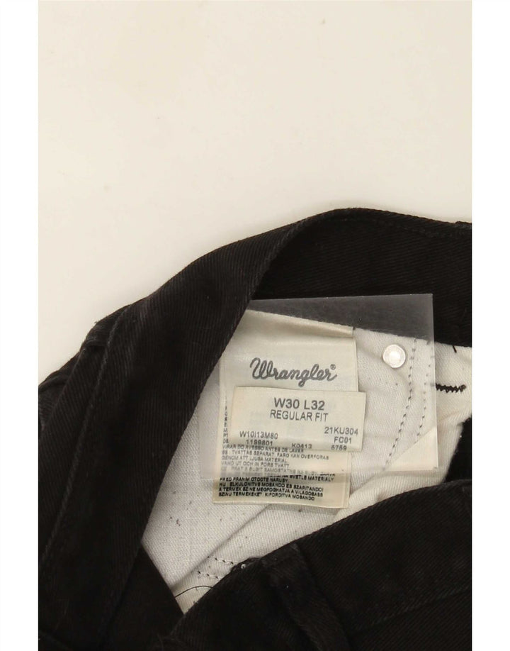 Blugi drepti pentru bărbați Wrangler W30 L32 bumbac negru