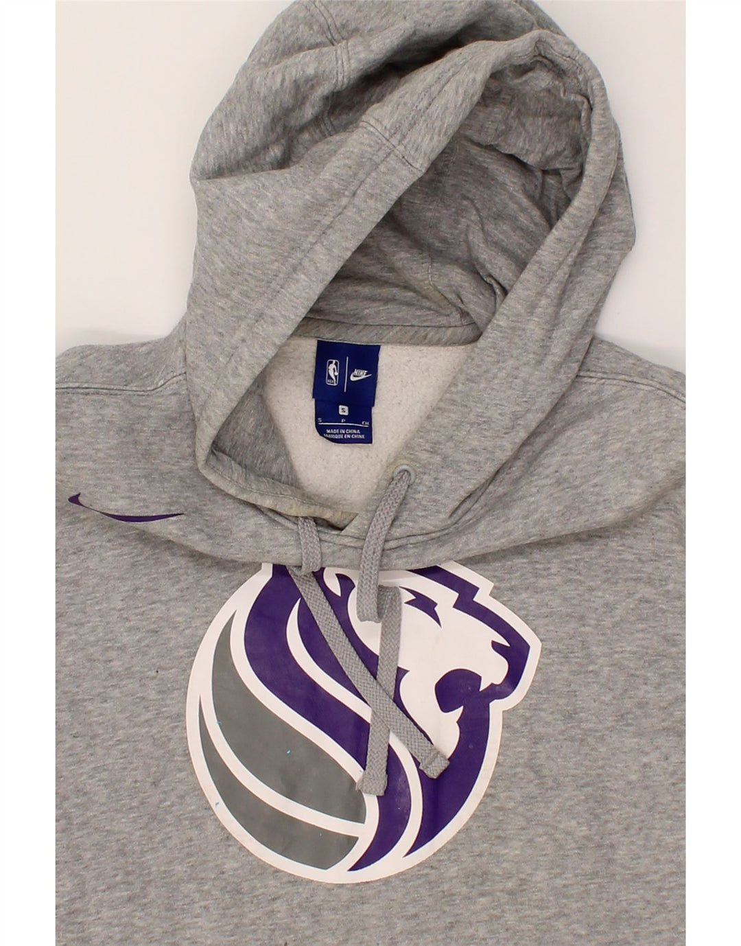 NIKE Mens NBA Graphic Hoodie Jumper Small Grey Cotton Vintage Nike and Second-Hand Nike from Messina Hembry 