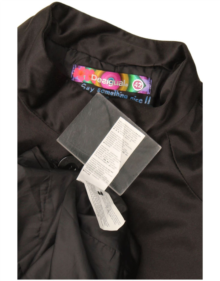 Pardesiu Desigual pentru damă, cu grafică, EU 42, mare, negru, bumbac floral