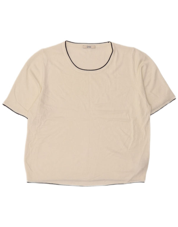 Pulover pentru femei Marks & Spencer clasic cu gât de barcă UK 20 2XL Alb