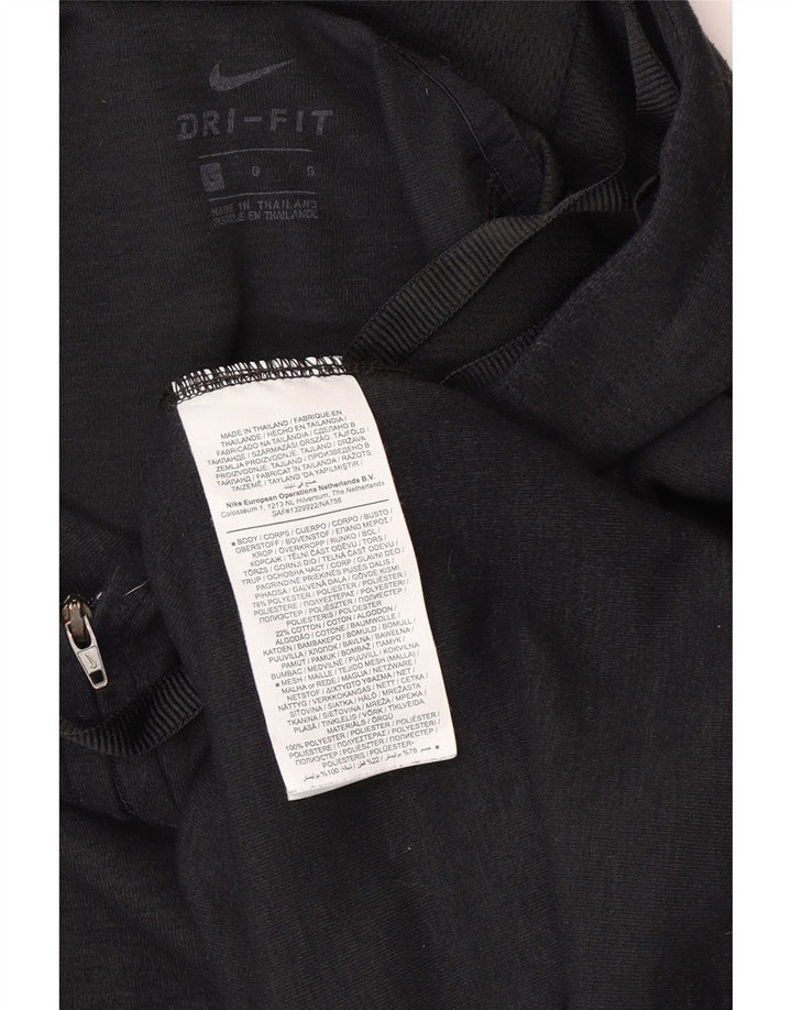 Hanoră Nike pentru bărbați, cu fermoar și gât, din poliester mare, negru