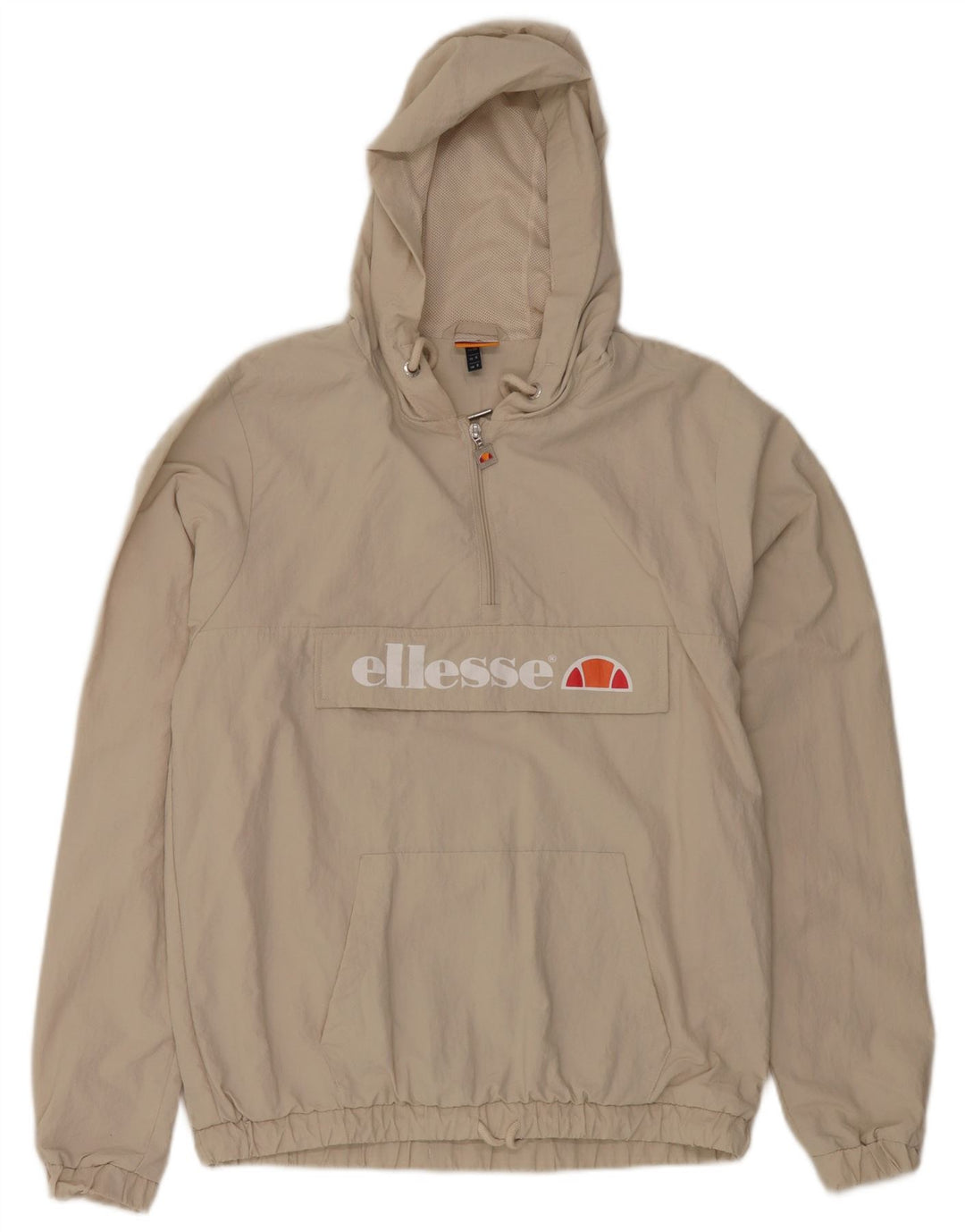 Jachetă de ploaie cu glugă supradimensionată pentru femei Ellesse UK 8, nailon, bej mic