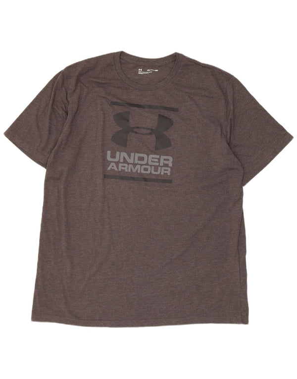 Under Armour Mens Graphic T-Shirt Top 2XL Grey Cotton