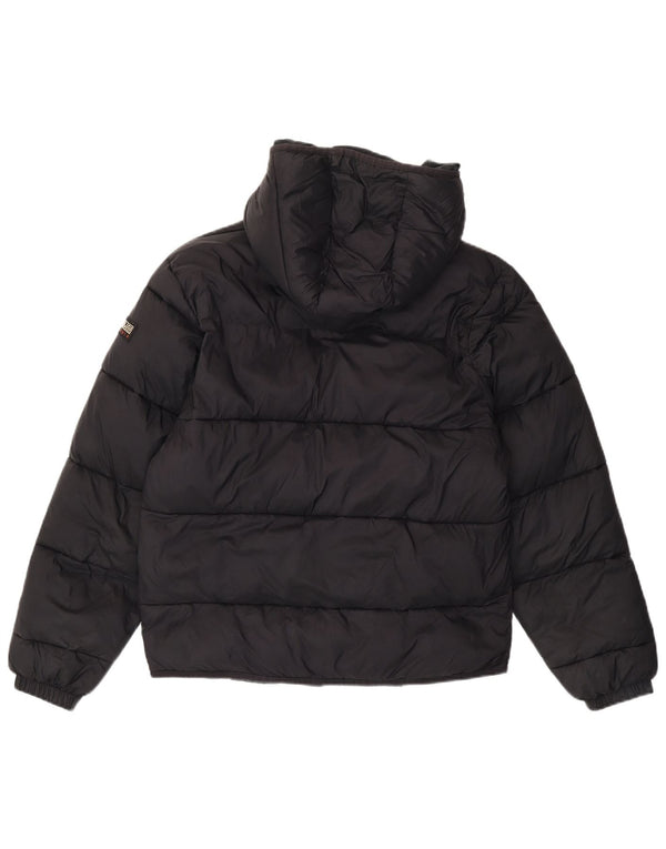 Jachetă căptușită pentru bărbați Napapijri, cu glugă, cu formă obișnuită, UK 38 Medium Black