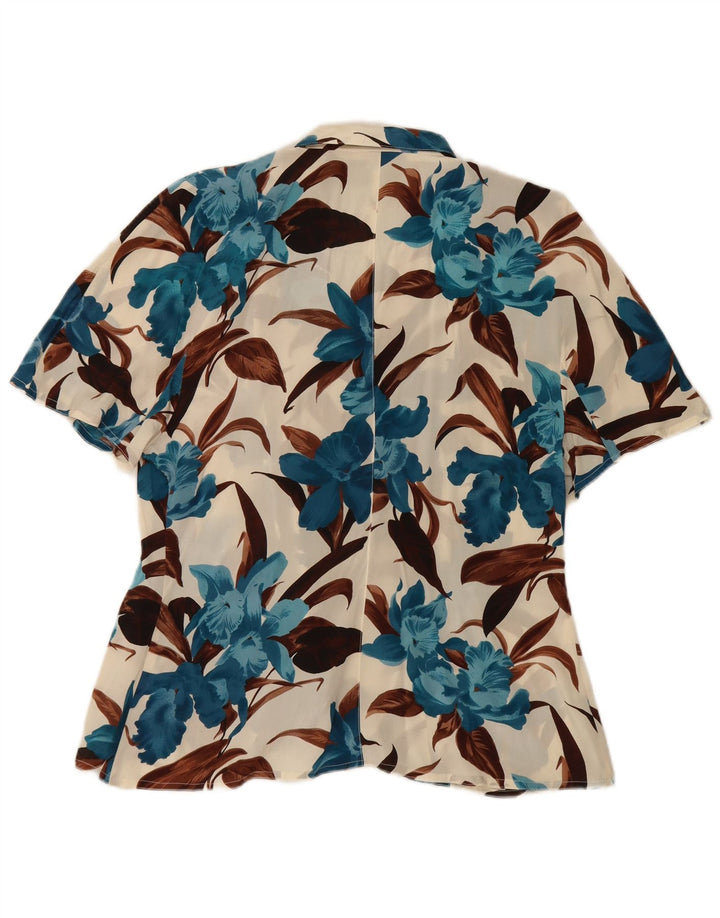 Bluză Vintage pentru Damă Cămașă Transparentă IT 48 XL Multicolor Floral