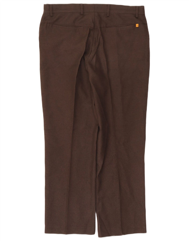 Farah Pantaloni Drepți Casual Bărbați L36 L29 Maro Poliester