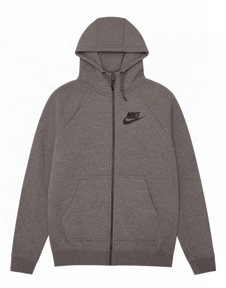 Pulover Nike pentru bărbați, cu fermoar, bumbac, gri mediu