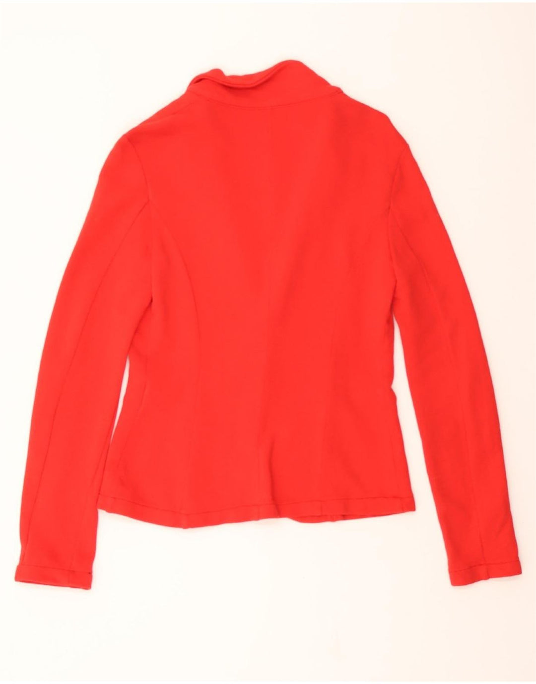 BENETTON Womens 1 Button Blazer Jacket UK 12 Medium Red Cotton Vintage Benetton and Second-Hand Benetton from Messina Hembry 