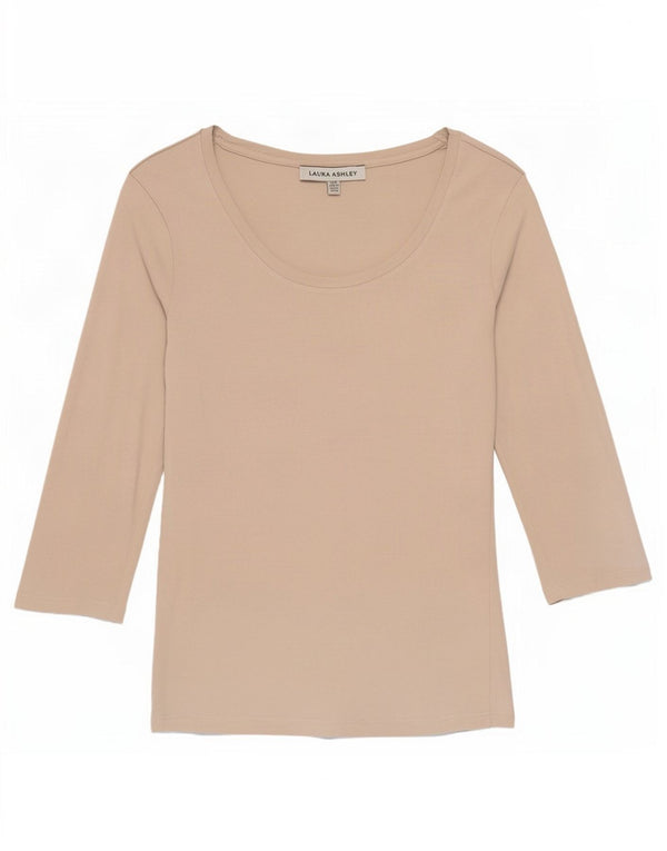 Laura Ashley Top pentru femei cu mâneci 3/4 UK 8 mic, bej, bumbac