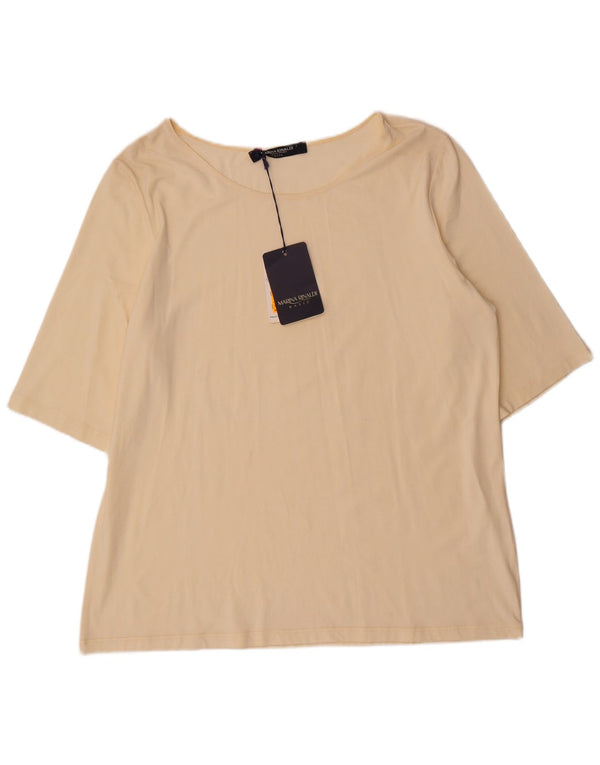 MARINA RINALDI Tricou supradimensionat pentru femei UK 16 Large Beige Viscose