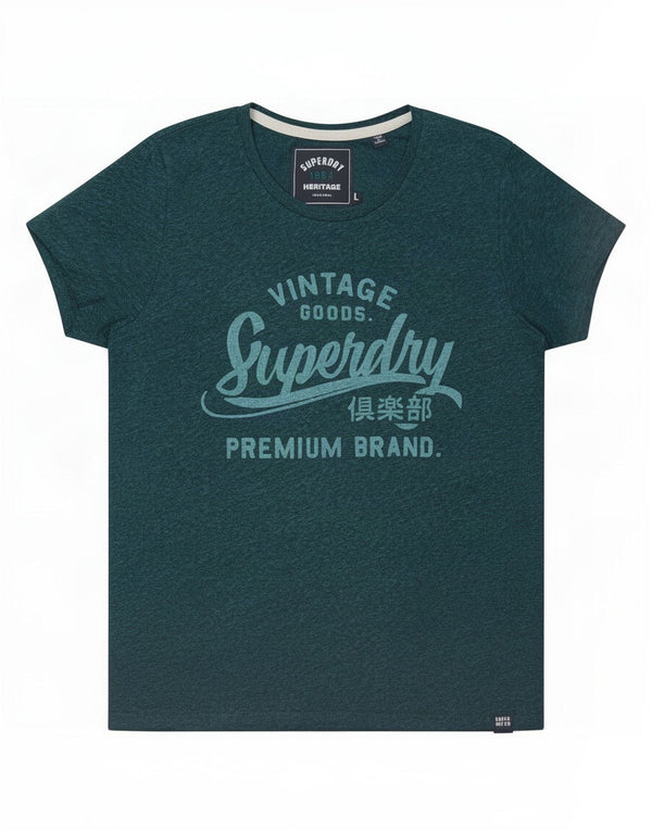 Tricou grafic Superdry pentru femei Top UK 14 Poliester cu pături verzi mari