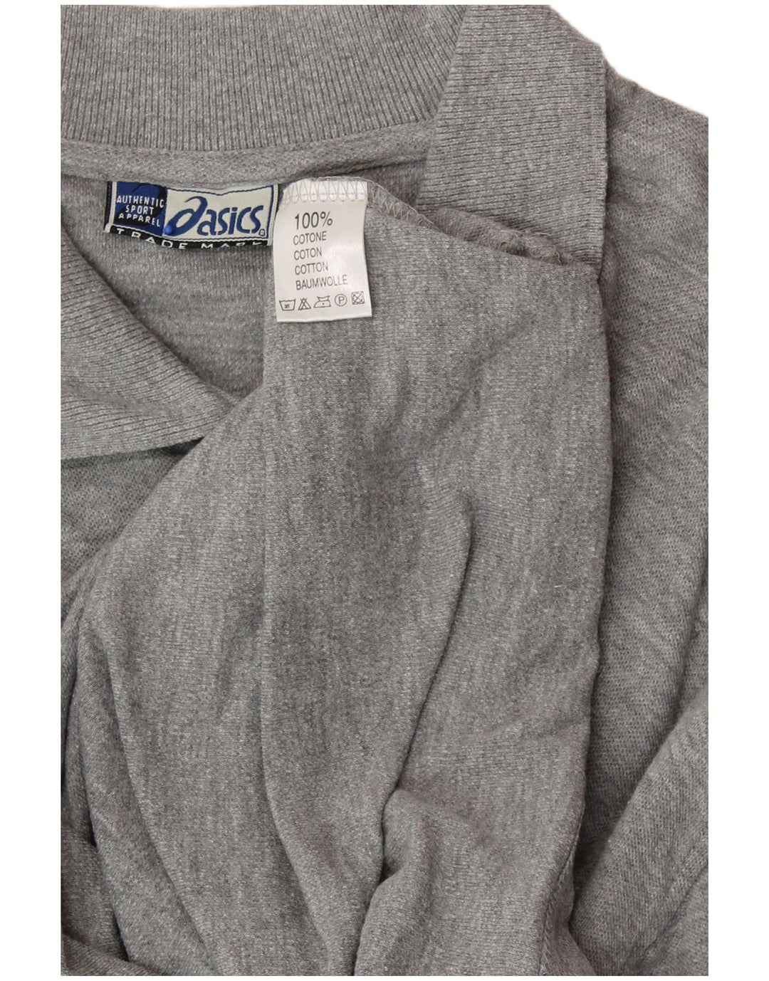 Tricou polo pentru bărbați ASICS, mare, gri bumbac cu pete