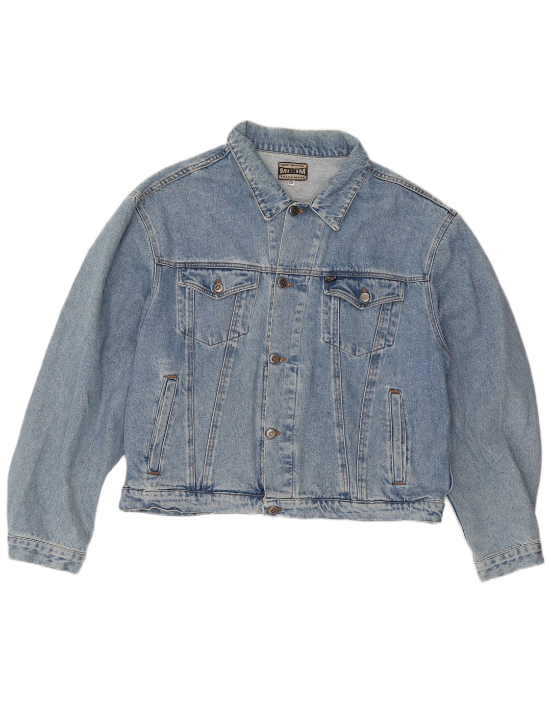 Jachetă de blugi vintage pentru femei UK 20 2XL Bumbac albastru