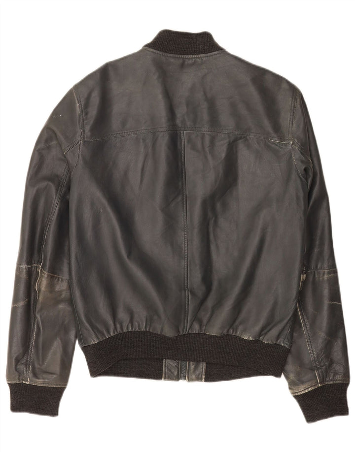 Jachetă Bomber din piele pentru femei Trussardi Jeans IT 50 XL bleumarin