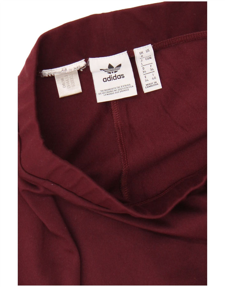 Leggings grafic Adidas pentru femei UK 8 Small Burgundy