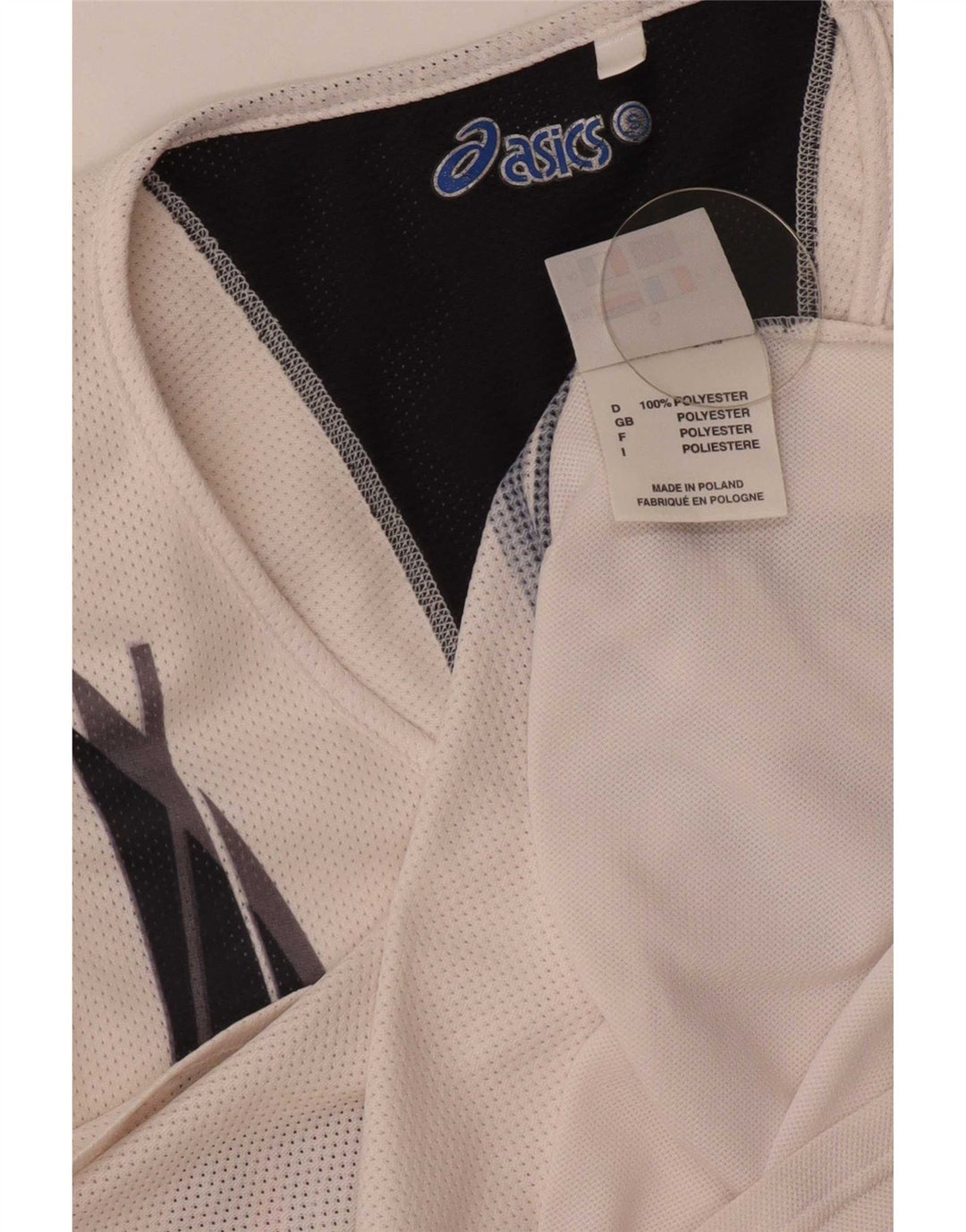 Asics Womens Graphic Vest Top UK 10 Small Poliester alb
