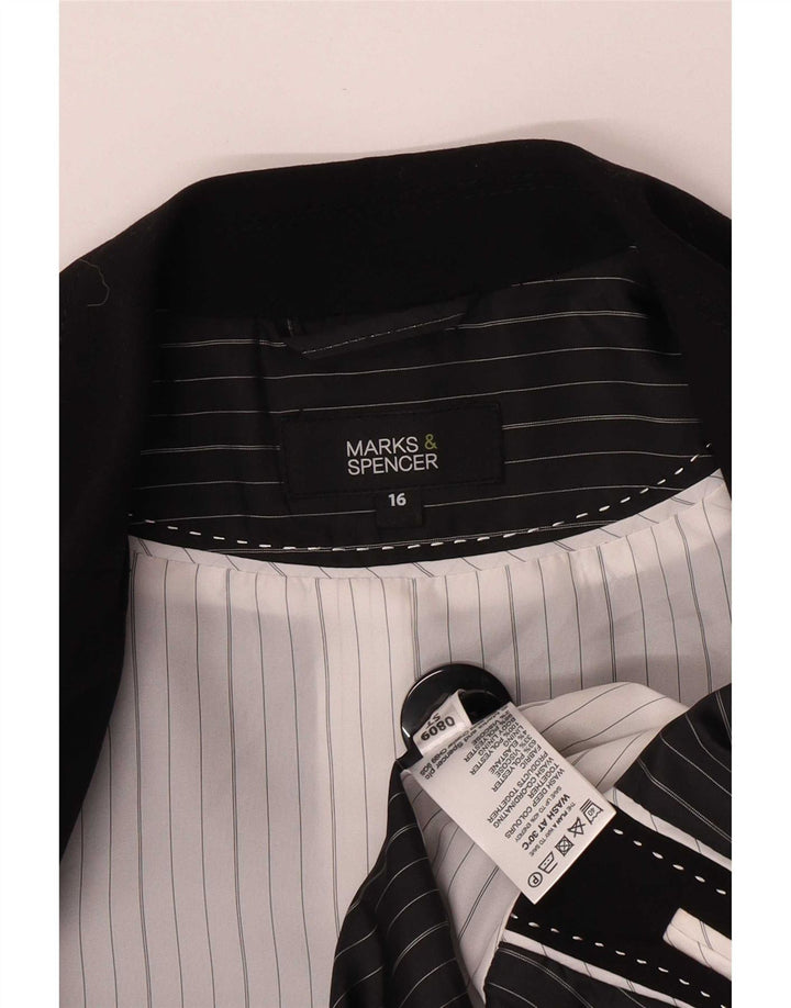 Jachetă pentru femei Marks & Spencer cu 1 nasture, UK 16, mare, negru, poliester