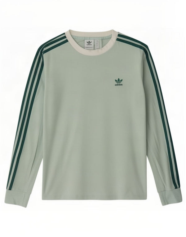 Top pentru femei Adidas cu mânecă lungă UK 12, bumbac verde mediu