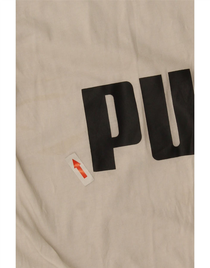 Tricou grafic Puma pentru bărbați Top mare din bumbac alb