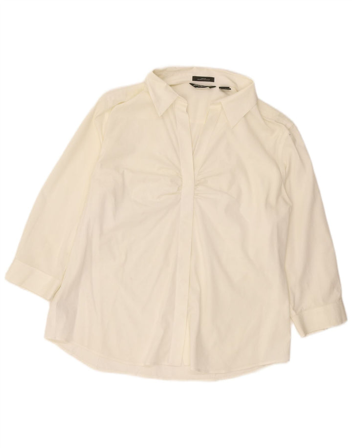 EDDIE BAUER Bluză pentru femei cu mâneci 3/4 pulover, UK 18 XL, bumbac alb