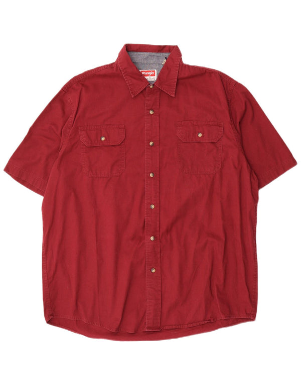 Cămașă cu mânecă scurtă pentru bărbați Wrangler, bumbac burgundy mare