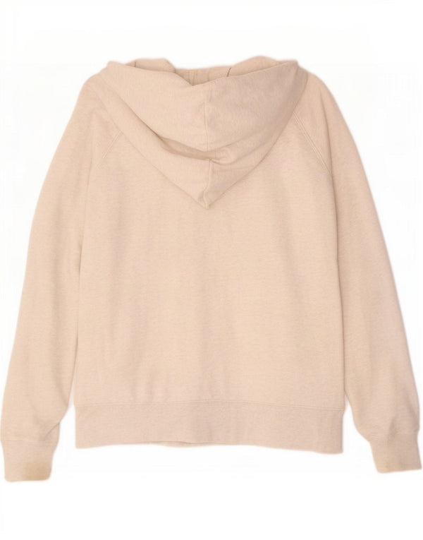 Gap Pulover cu capota cu fermoar grafic pentru femei UK 16, mare, bej, bumbac cu pete