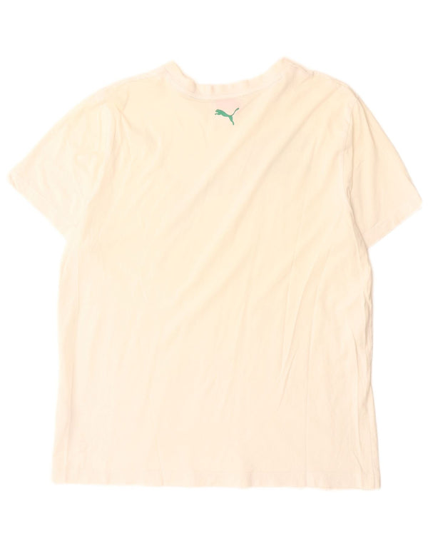 Tricou grafic Puma pentru bărbați Top mare din bumbac alb