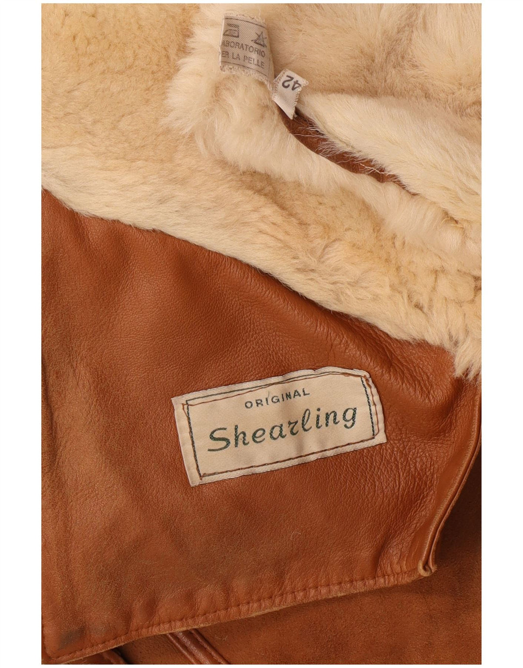 Jachetă vintage din shearling pentru femei IT 42 Medium Beige Shearling