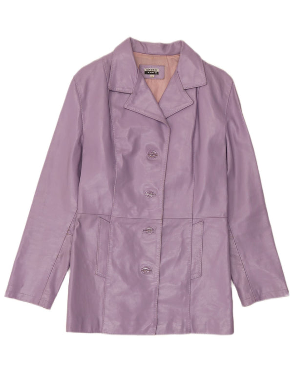 Vintage Womens Leather Jacket UK 14 Large Purple
