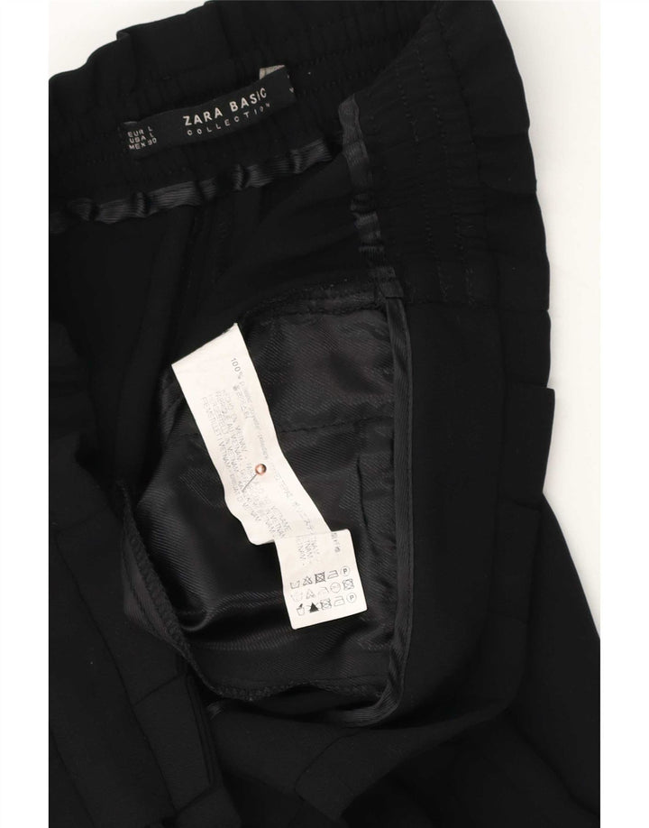 Pantaloni Capri pentru femei Zara, mari L30 L22, poliester negru