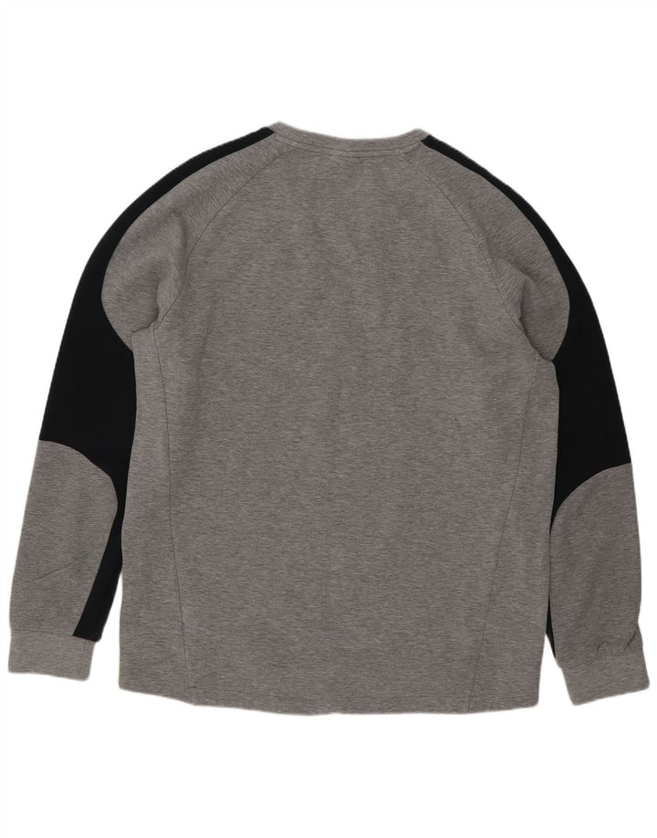 Top pentru bărbați Puma cu mânecă lungă, mare, gri, color block, bumbac