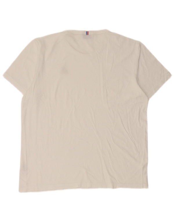 Tricou pentru bărbați Le Coq Sportif Top mare din bumbac alb