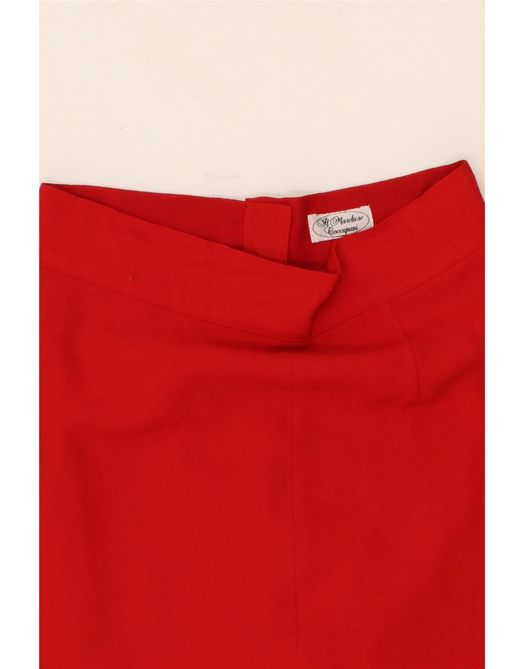 VINTAGE Womens A-Line Skirt UK 14 Medium W28 Red Polyester Vintage Vintage and Second-Hand Vintage from Messina Hembry 