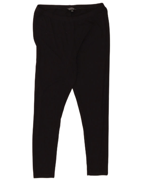 Leggings crop Topshop pentru femei UK 16 mari, negru, viscoză