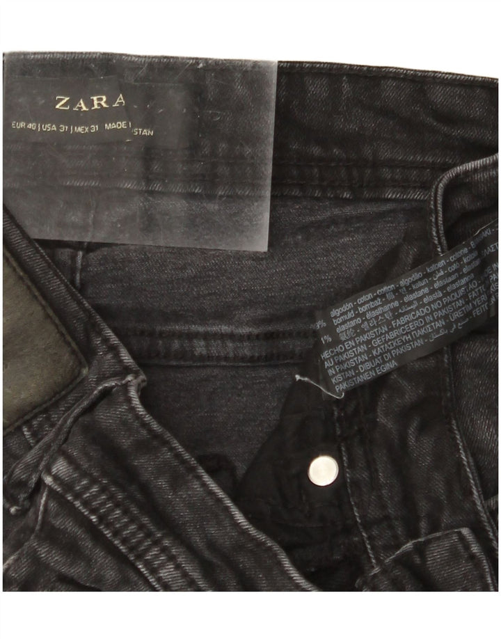 Blugi skinny de damă învechiți de ZARA EU 40 Mediu L31 L25 Bumbac negru