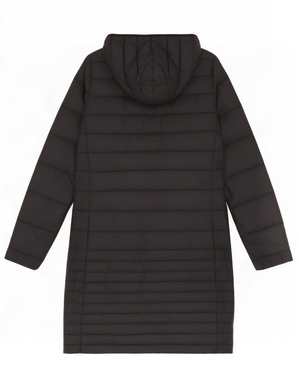 Palton căptușit cu glugă Puffa pentru femei UK 8, mic, negru, nailon