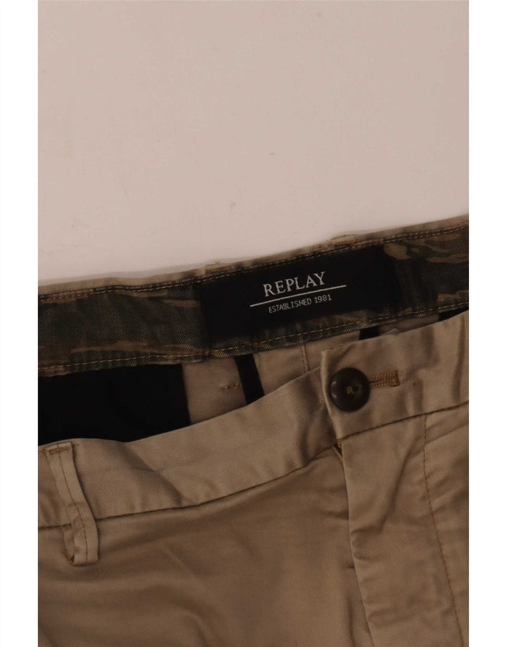 Pantaloni scurți chino pentru bărbați Replay, mari W36, bej