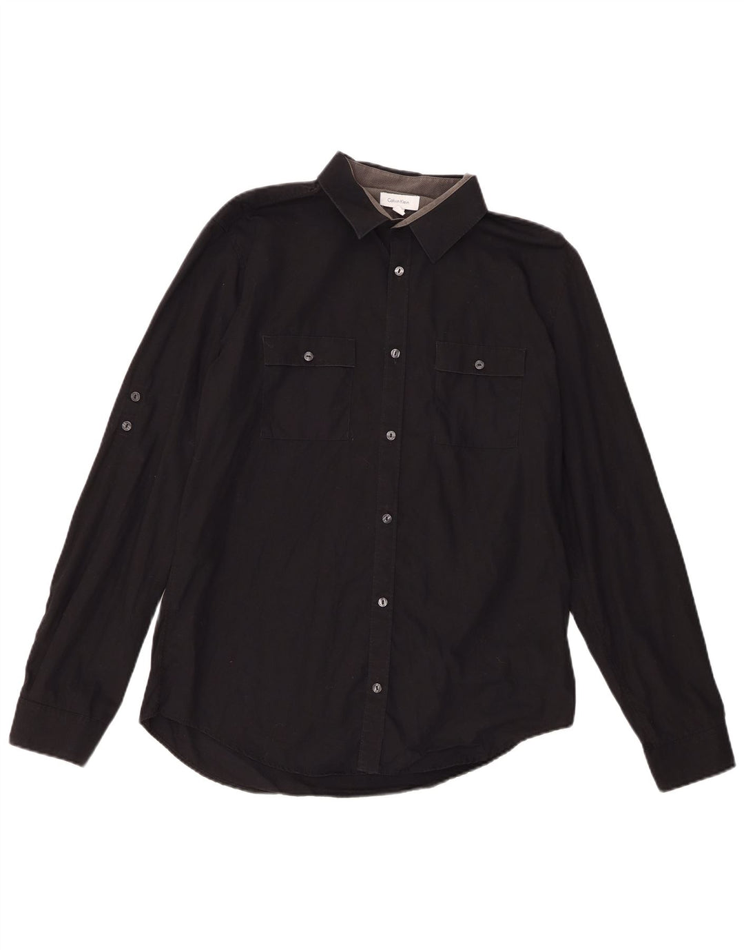 Cămașă Calvin Klein pentru bărbați, bumbac mediu negru