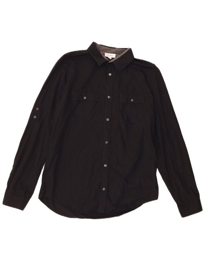 Cămașă Calvin Klein pentru bărbați, bumbac mediu negru