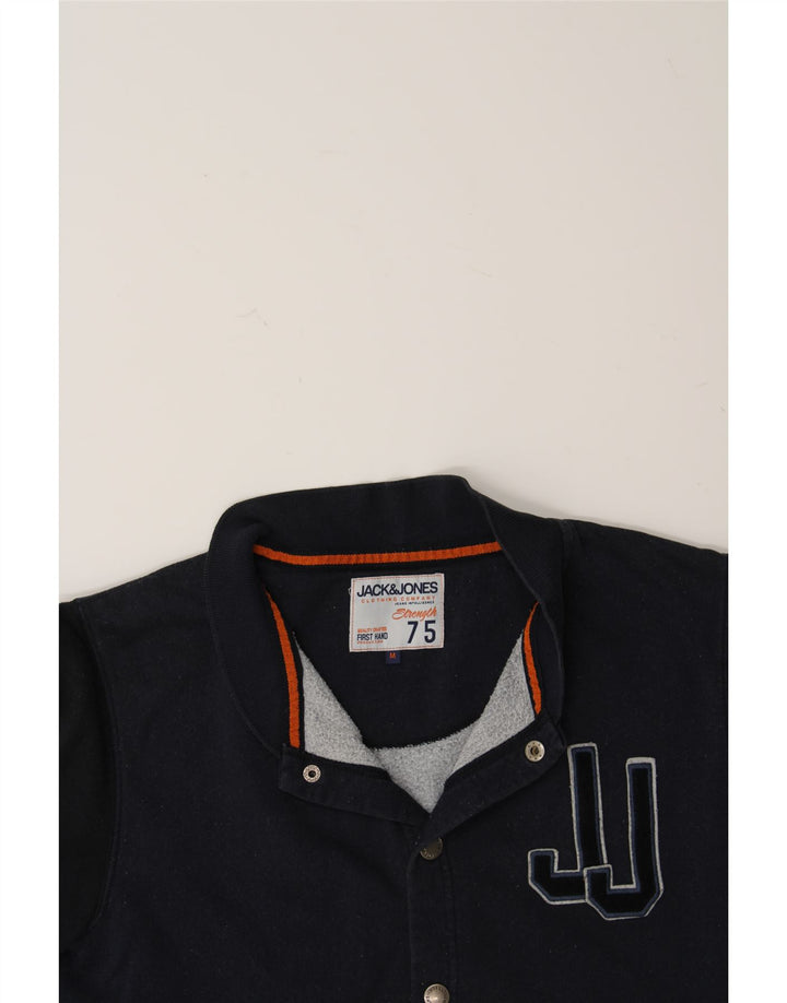 JACK & JONES Mens Varsity Jacket UK 38 Medium Navy Blue Cotton Vintage Jack & Jones and Second-Hand Jack & Jones from Messina Hembry 
