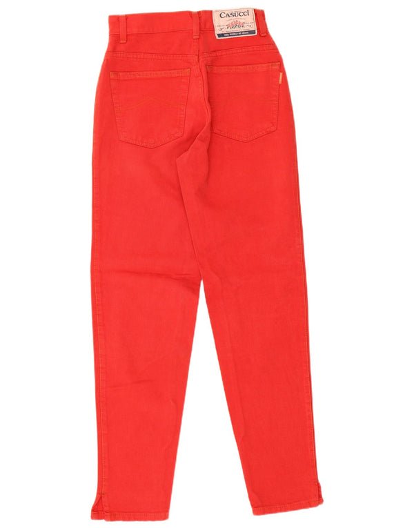 Pantaloni casual de damă Casucci cu talie înaltă IT 42 Medium W24 L29 Bumbac roșu