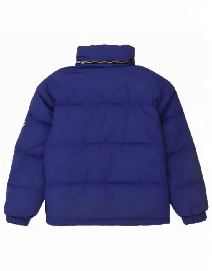 Vintage Mens Hooded Jacket IT 48 Medium Blue Polyester