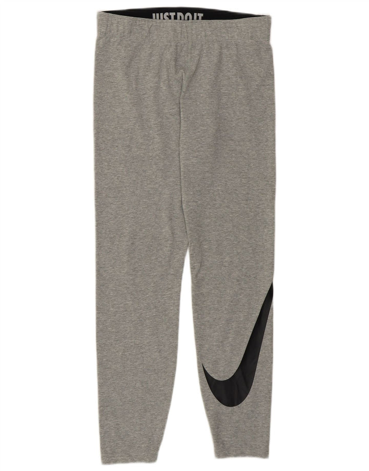 Leggings grafic NIKE pentru femei UK 12, bumbac gri mediu