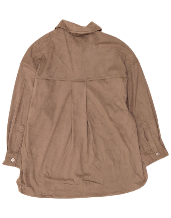 Cămașă din velur pentru femei Zara UK 14 Medium Gri Poliester