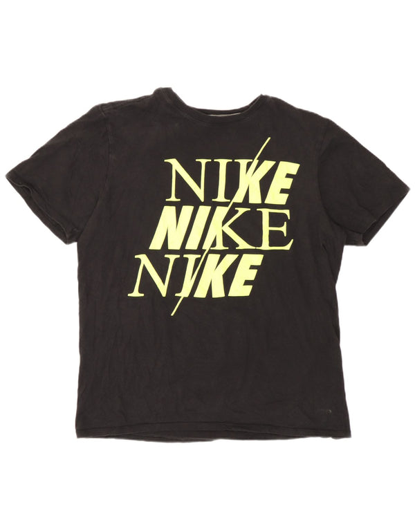 Tricou grafic Nike Womens Athletic Cut Top UK 14 Medium Negru