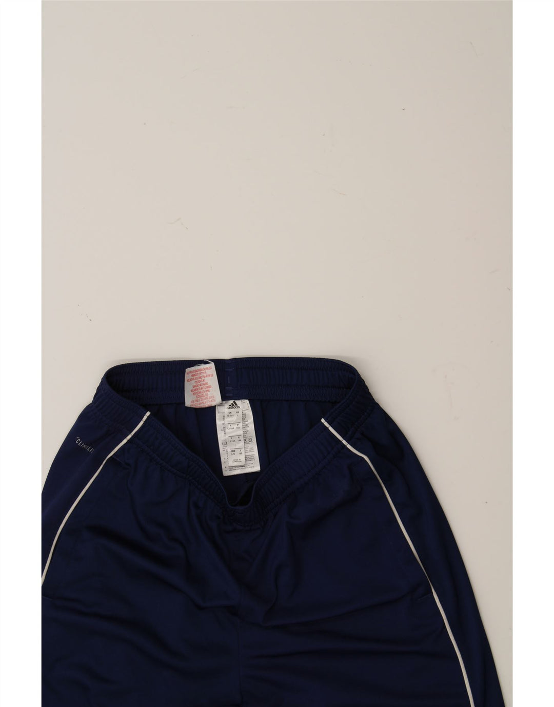 ADIDAS Boys Climalite Sport Shorts 13-14 Years Navy Blue Polyester Vintage Adidas and Second-Hand Adidas from Messina Hembry 