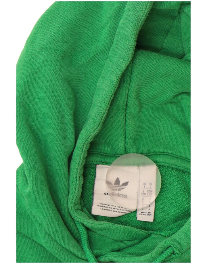 Pulover cu glugă grafic ADIDAS pentru bărbați, bumbac verde mare