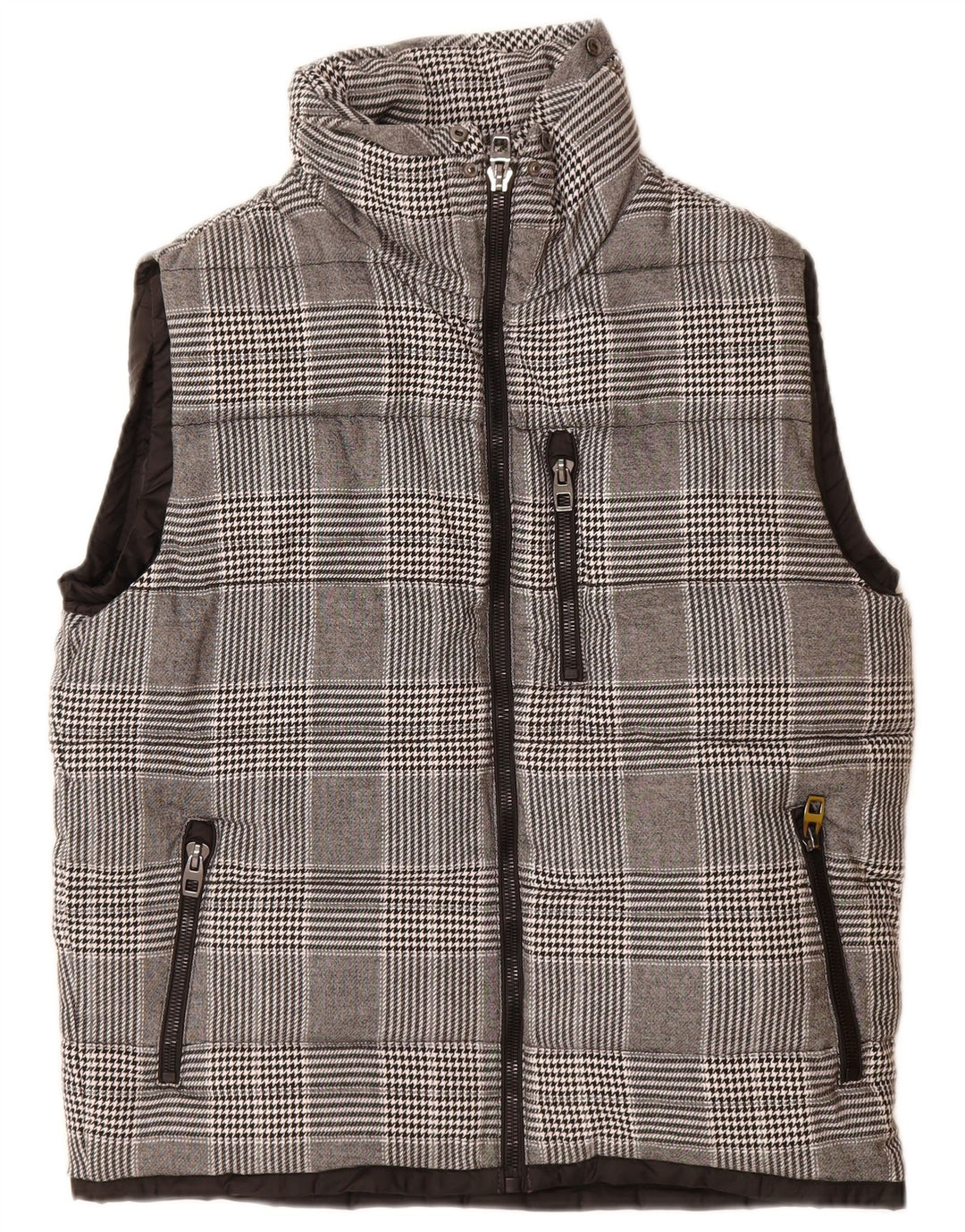 Gilet căptușit pentru bărbați Zara UK 42 XL poliester cu carouri gri