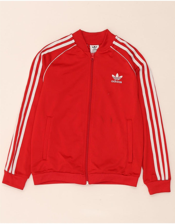 Jachetă de top pentru trening Adidas băieți 10-11 ani poliester roșu