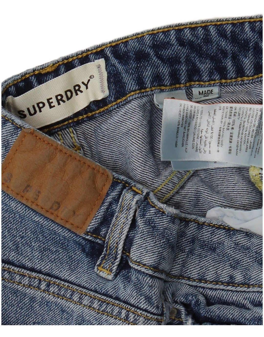 SUPERDRY Pantaloni scurți din blugi pentru femei W26 Small Blue Bumbac